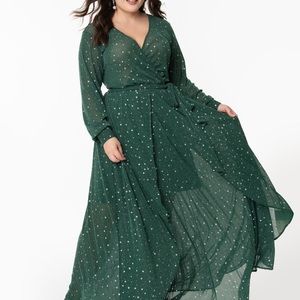 Unique Vintage Sparkling Green Gown